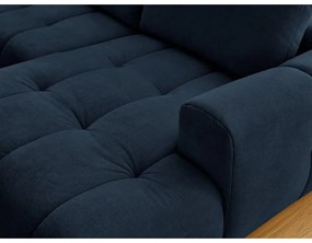 Tmavomodrá rozkladacia/s úložným priestorom rohová pohovka (ľavý roh/do tvaru "U") Fuji – Bobochic Paris