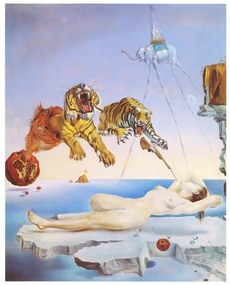 Umelecká tlač Dream Caused by the Flight of a Bee Around a Pomegranate a Second Before Awakening, 1944, Salvador Dalí, (24 x 30 cm)
