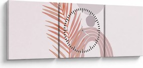 Obraz - Fialový minimalizmus N⁰1 (s hodinami) (90x30 cm)