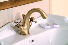 Reitano Rubinetteria Reitano Rubinetteria, ANTEA päťprvková batéria na okraj vane s retro hubicou, bronz, 3886
