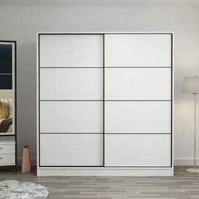 Šatníková skriňa Linea s dostatkom úložného priestoru 190 x 180 x 52 cm, biela
