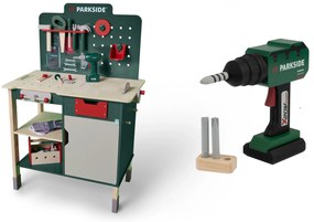 lupilu®  Detský drevený pracovný stôl + drevený aku skrutkovač  (800011071)