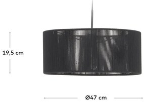 Čierne látkové tienidlo ø 47 cm Cantia - Kave Home