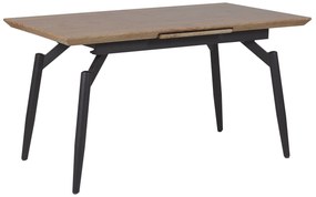 Rozkladací jedálenský stôl 140/180 x 80 cm tmavé drevo/čierna BARBOSA Beliani