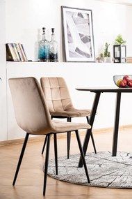 Jedálenská stolička MILA — kov, látka, čierna / viac farieb Svetlosivá