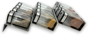 usporadejto.cz Sada 16ks koreničiek INOX 100ml + 4ks nerezový organizér na koreničky VASKY - NEREZ + sada 24ks štítkov