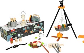 LEAN Toys Drevená kempingová súprava Príslušenstvo na táborák 45 El.