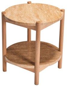 Hübsch Konferenčný stolík Trava Wood/Travertin