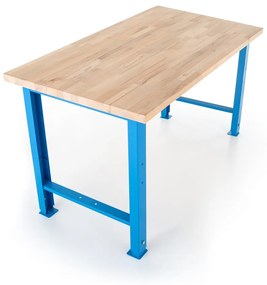 Výškovo nastaviteľný dielenský stôl Basic 120 x 80 cm, modrá