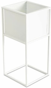 KOVOVÝ KVETINÁČ SO STOJANOM PLAIN 50X24 CM BIELA