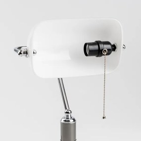 Brilagi - Stolová lampa BANK OFFICE 1xE27/60W/230V čierna/strieborná/biela