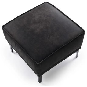 Antracitový taburet z imitácie kože Copenhagen – Scandic