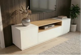 TV-skrinka 47810 Loft 160cm Biela/Prírodná Dub Dyha - Komfort-nábytok