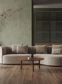 Mazzoni BELLUNO Prírodný orech (tmavohnedá) - DREVENÝ KONFERENČNÝ STOLÍK Ø65 cm OKRÚHLY MODERN CLASSIC