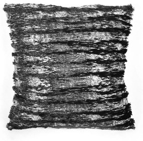 Povlečenie na vankúš, Strieborné pruhy, 40 x 40 cm, čierny