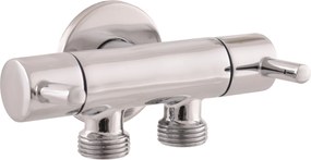 Slezák - RAV Ventil rohový dvojitý s keramickými vŕškami 1/2" x 2 x 1/2" - RV0222, Chróm