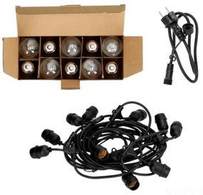 LED Vonkajšia dekoračná reťaz BAJA ST64 10xE27/1W/230V 10,9m IP44 teplá biela