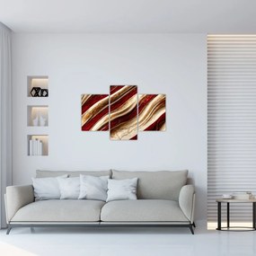 Obraz - Zlato - biela textúra (90x60 cm)