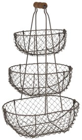 Trojposchodový stojan z drôtených košov Filaire - 30 * 22 * 48 cm