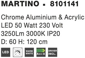 LED luster Martino 60 Chrome