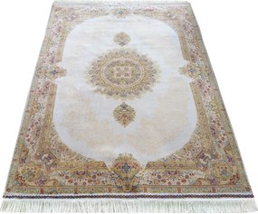 DY Hodvábny exkluzívny koberec Qum Silk 03 - krémová Rozmer: 200x300 cm