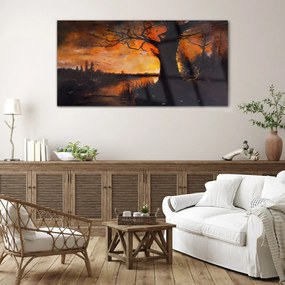 Skleneny obraz Abstrakcie strom krajina