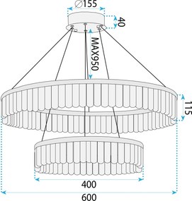 Toolight Toolight, LED stropné svietidlo, 72W, 3500lm, APP1750-CP, zlatá, OSW-04047