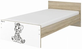 Raj posteli Detská posteľ "hnedý tiger" MAX biela