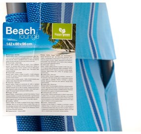 Happy Green Plážové ležadlo modrá, 142 x 60 x 96 cm