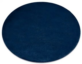Koberec okrúhly prateľný POSH Shaggy, plyšový, Hrubý, protišmykový, tmavo modrá Veľkosť: kruh 80 cm