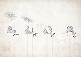 Deante Cascada, okrúhle uhlové pripojenie s nastaviteľným uhlom sklonu, chrómová, NAC_057K