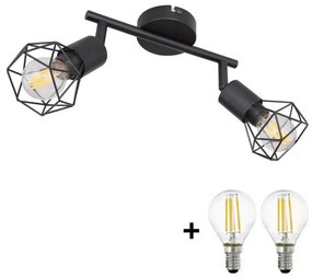 Globo - LED Bodové svietidlo XARA 2xE14/6W/230V čierna LEDGL5501