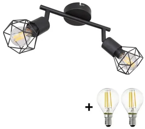 Globo - LED Bodové svietidlo XARA 2xE14/6W/230V čierna LEDGL5501
