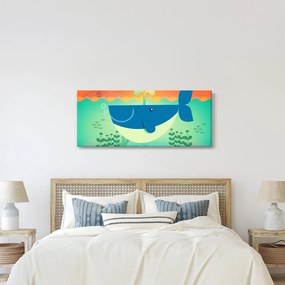 Obraz - Veselá veľryba (120x50 cm)
