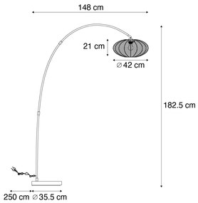 Japandi oblúková stojaca lampa béžová s tienidlom - Bida