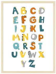Dino Learning - abeceda - obraz do detskej izby Bez rámu  | Dolope
