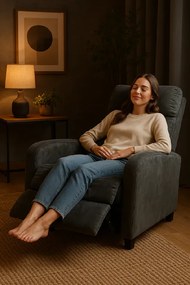 Relaxačné kreslo René rozkladacie šedé