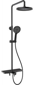 Mexen Frost, sprchová sada s ručnou a dažďovou hlavicou, čierna, 78111-70