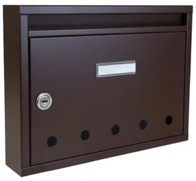 DOLS E-01 BASIC/K RAL8017 - poštová schránka s otvormi, do bytových a panelových domov, hnedá