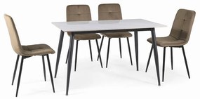 Jedálenský stôl Rion 130 x 70 cm, mramor / čierna