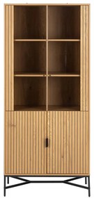 Vitrína v dekore duba v prírodnej farbe 80x180x40 cm Jaipur – Actona