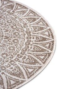 Mujkoberec Original, Kusový koberec Mojkoberec Original Nora 105453 Linen kruh – na von aj na doma, 200x200 (priemer) kruh, hnedá, chodba / predsieň