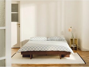 Hnedá dvojlôžková posteľ z MDF v dekore jaseňa bez čela s roštom 180x200 cm Kito – noo.ma