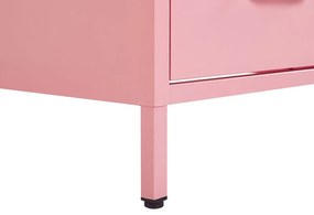 Oceľový nočný stolík s 2 zásuvkami ružový MALAVI Beliani