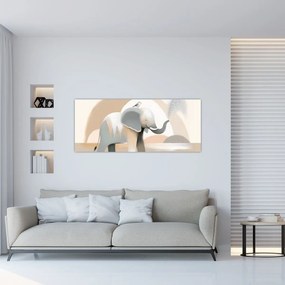 Obraz - Slon v pastelových farbách (120x50 cm)
