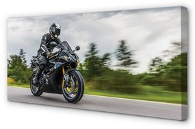 Obraz canvas Motocykel cesty mraky neba 125x50 cm