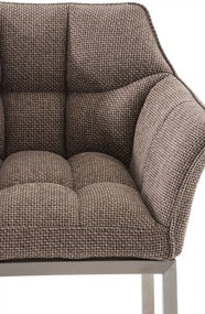 Barová stolička Damas E4 - látka, nerezový rám - Sivo-hnedá (Taupe)