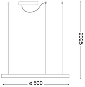 Ideal Lux - LED závesný luster na lanku ORACLE SLIM LED/29W/230V 3000K, priemer 50 cm, čierna
