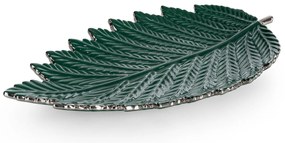 DEKORAČNÝ KERAMICKÝ PODNOS AGRA 20X35X4 CM ZELENÁ