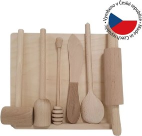 Drevená sada pre malých kuchárov, 40 x 7 x 30 cm, 6 ks